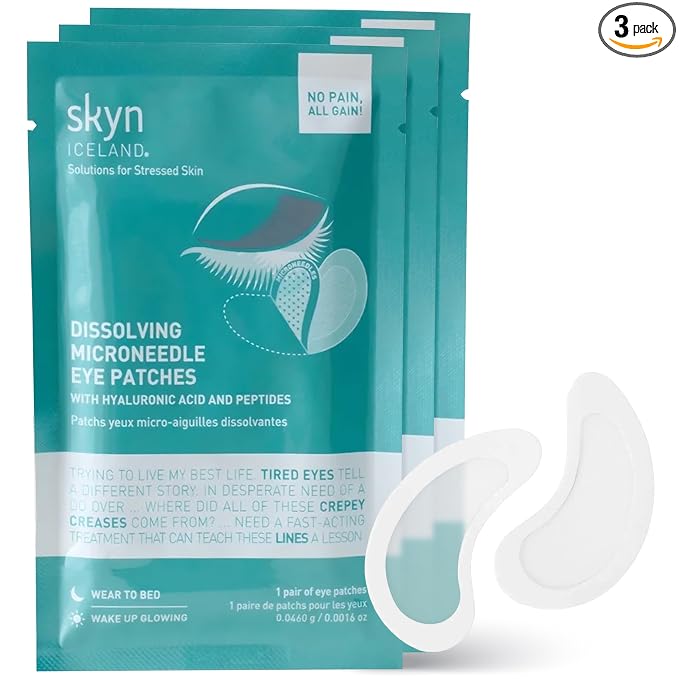skyn ICELAND Dissolving Microneedle Under-Eye Patches — 39% Hyaluronic Acid & by skynICELAND