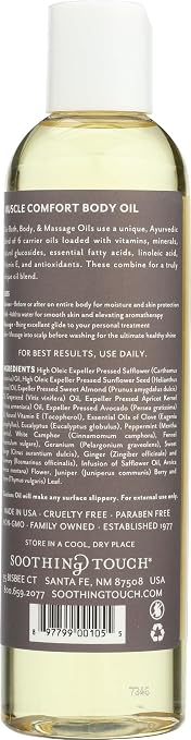Soothing Touch Bath & Body Massage Oil, Muscle Comfort - 8 Oz - Image 2