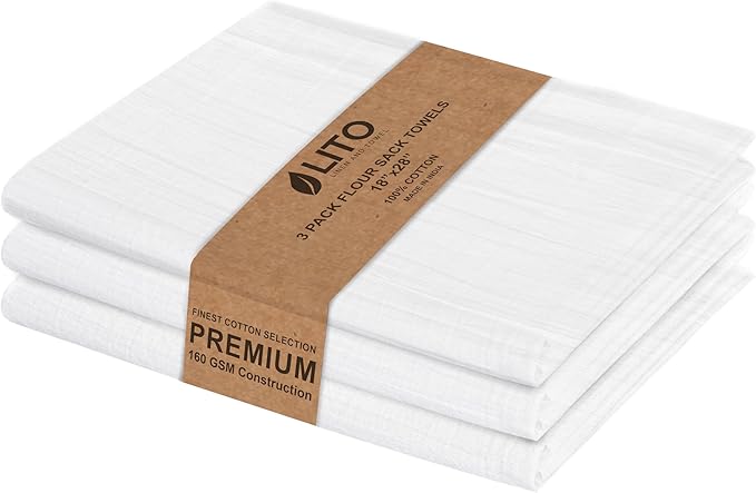 LITO LINEN AND TOWEL Flour Sack Towels by LITOLinenandTowel