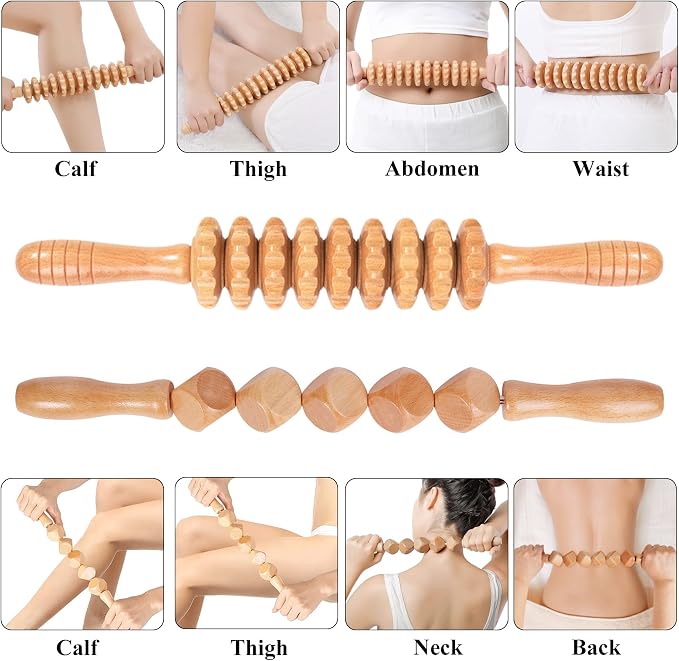 Komogir Wood Therapy Massage Tools 5-in-1 Lymphatic Drainage Massager - Image 3