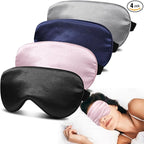 Silk Sleep Masks for Sleep, 4 Pack Super Soft Sleep Mask for Women & Men by JroyJoy