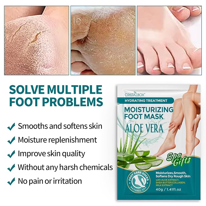 5 Pack Moisturizing Foot Mask, Hydrating Foot Masks - Image 3