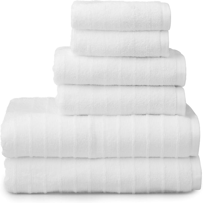 Welhome James 100% Cotton Textured Stripe Towel Set by WelhomeByWelspun