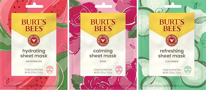 Burt's Bees Mothers Day Gifts, Face Mask Bundle Set, Hydrating Watermelon - Image 2