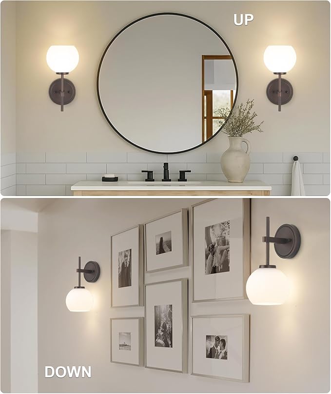Oil Rubbed Bronze Wireless Rechargeable Wall Sconces Set of 2, Battery Operated - Image 7