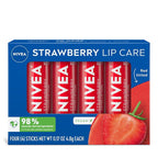 NIVEA Strawberry Lip Care, Nourishing Oils and Vitamin C & E, 3-in-1 Moisture by Nivea