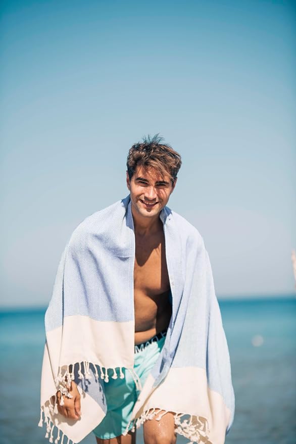 Bazaar Anatolia Turkish Beach Towel 100% Cotton Bath Towels 71x39 Quick Dry - Image 2