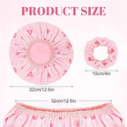 Large Double-Sided Shower Cap for Women, 2-in-1 Reusable Waterproof Cherry - Image 2