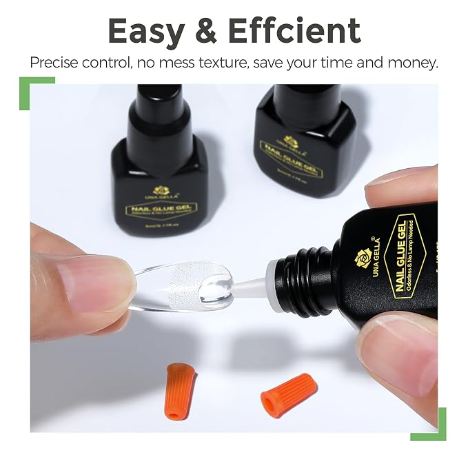 UNA GELLA Gel Nail Glue for Press Ons: 10s Fast Dry No U V Lamp Needed Glue Gel - Image 3