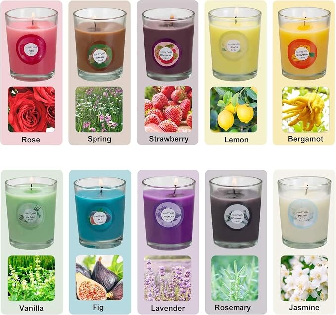 Scented Candles with 10 Fragrances Gift Set - Image 3