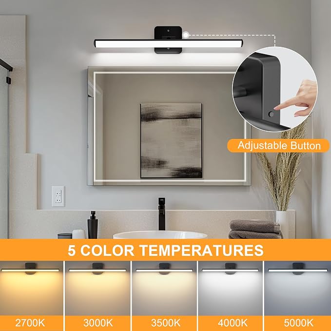 Sailstar Upgraded Bathroom Light Fixtures 23 inch Rotatable, Dimmable 15W 5CCT - Image 4