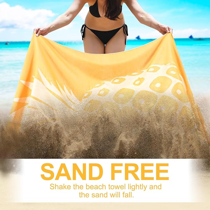 Oversized Cotton Turkish Beach Towels 72"x36" Lightweight Quick Dry Sandless - Image 3