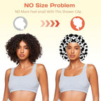 Shower Cap Reusable Double Layer Adjustable Elastic Waterproof EVA Hair Bath - Image 5