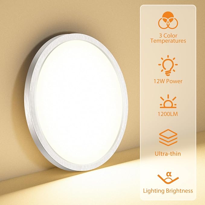 1PACK LED Flush Mount Ceiling Light Fixture, 3000K-4000K-6500K & 100W - Image 2
