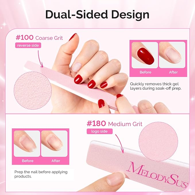 MelodySusie Nail File Kit, Professional Nail Art Manicure Pedicure Supplies - Image 3