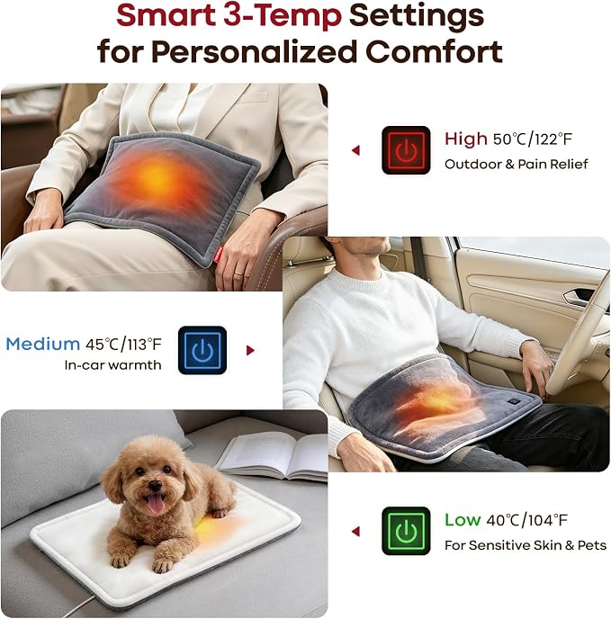 USB Heating Pad for Travel Warmth Outdoors, 5V Small Heated Pad FSA Eligible - Image 3