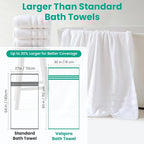 Bath Towels 4 Pack, Large 30 x 60 Inches, 100% Cotton Towels, Comfortable - Image 3