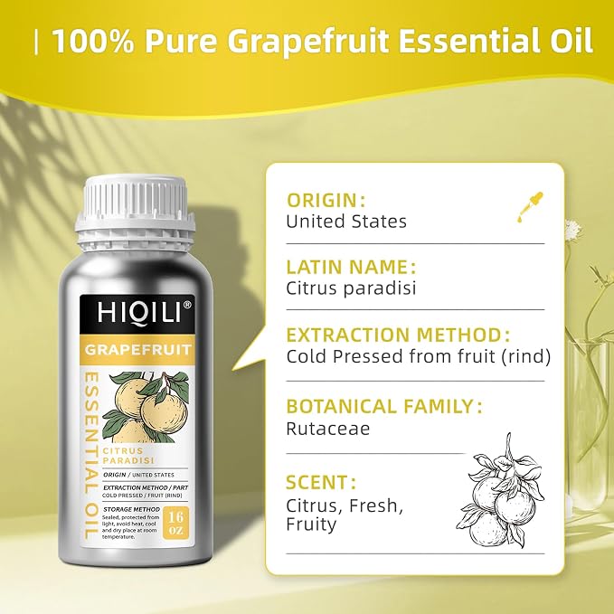 HIQILI 16 Fl Oz Grapefruit Essential Oil, - Image 3