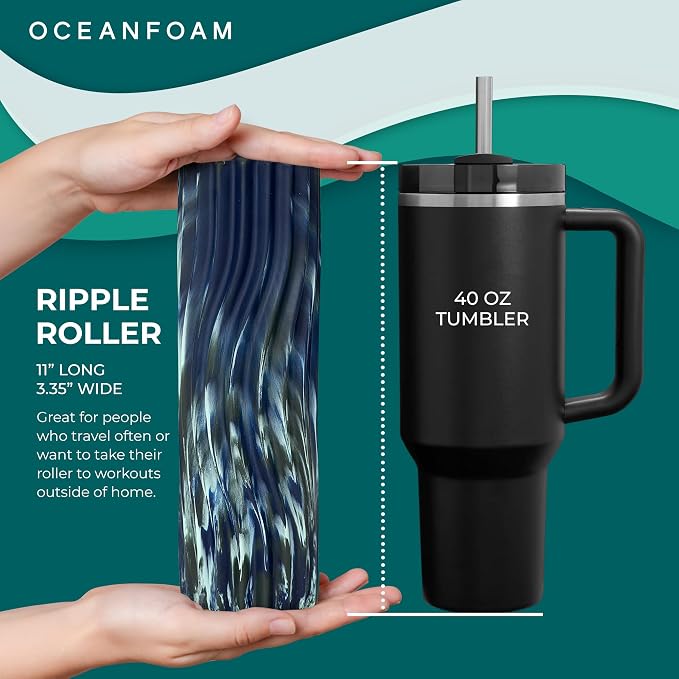 Oceanfoam Ripple Travel Foam Roller Firm Mini Foam Roller - Image 2