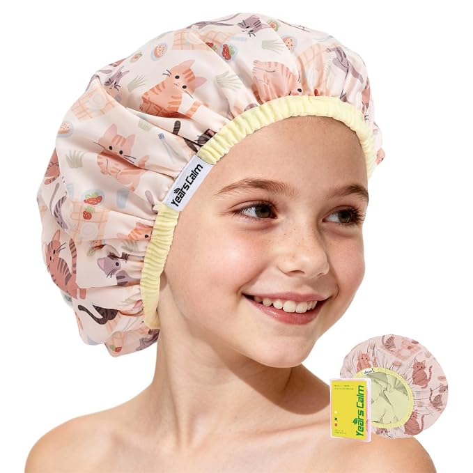 Years calm Kids Shower Cap, Waterproof Reusable Cartoon Bath Cap by Yearscalm