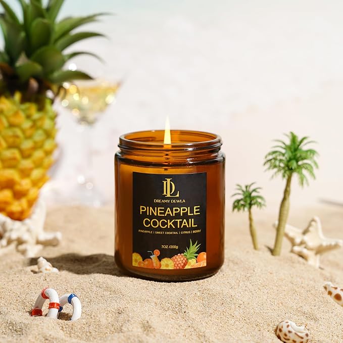 Pineapple Cocktail Candles, 7oz Pineapple Cocktail Scented Candle, Natural Soy - Image 5