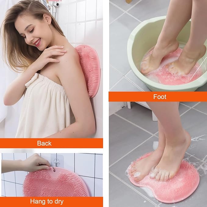 Shower Back & Foot Scrubber, Wall Mounted Back Scrubber Silicone Bath Massage - Image 4