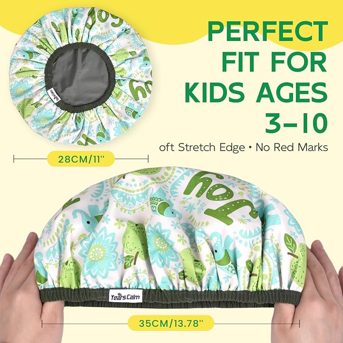 Years calm Kids Shower Cap, Waterproof Reusable Cartoon Bath Cap - Image 2
