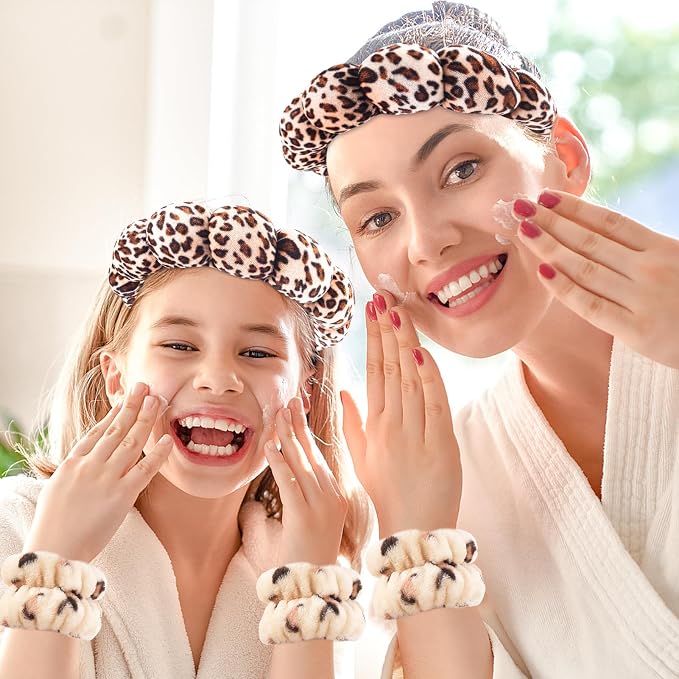 Zkptops Spa Headband for Washing Face Wristband Set Sponge Makeup Skincare - Image 7