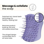 Tangle Teezer Scalp & Shampoo Hairbrush, to Exfoliate, and Cleanse, Lavender - Image 2