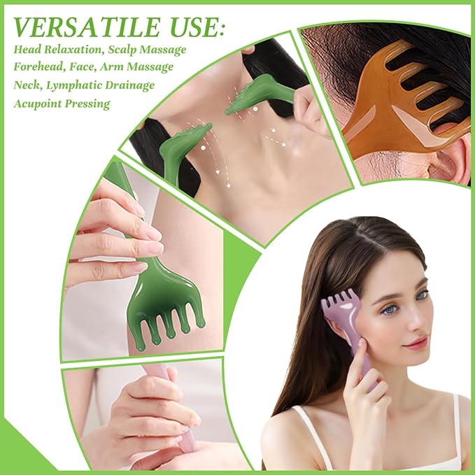 GSHOW Scalp Massager Handheld Comb Resin Relax Massage Tool - Image 5