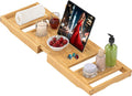 Bathtub Tray Caddy, Premium Bamboo Expandable Bath Tub Trays Table, Foldable by Unknown