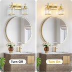 2-Light Gold Bathroom Light Fixtures, Modern Bathroom Vanity Lights Fixture - Image 4