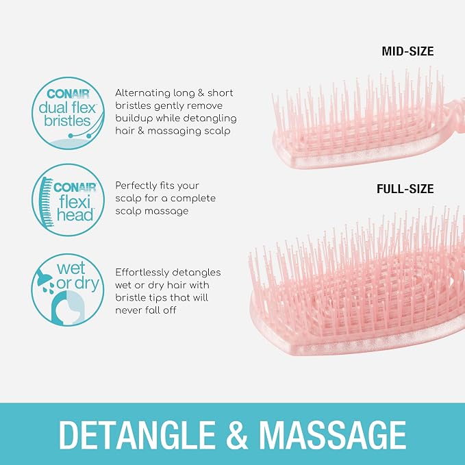 Conair Scalp Care Detangling hairbrush 2pk - Image 3