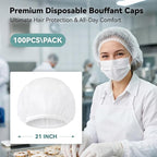 MaopaoBeauty Hair Nets for Food Service Workers -100pcs Disposable Bouffant - Image 2