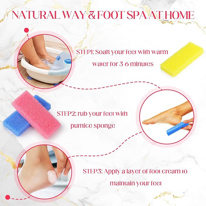 Batiyeer 100 Pcs Pumice Stone for Feet Scrubber Dead Skin Disposable Pedicure - Image 7