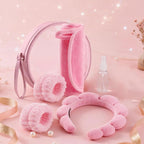 Real Perfection Spa Headband for Washing Face, Skincare Headband Wristband Set - Image 9
