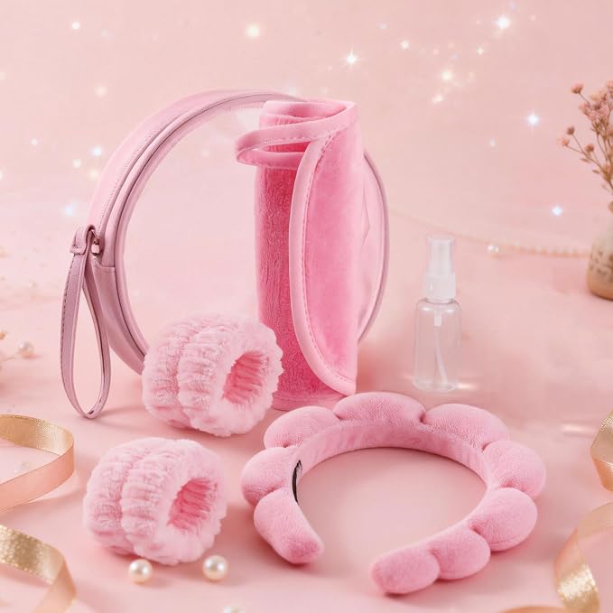 Real Perfection Spa Headband for Washing Face, Skincare Headband Wristband Set - Image 9