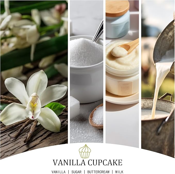 Large Candle Vanilla Cupcake Scented, 4 Wick Natural Soy Candles - Image 2