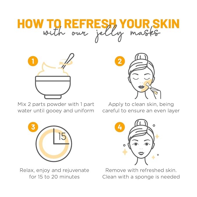 BRÜUN Jelly Mask Jar Calendula Peel-Off Face Care Rubber Mask | 23 fl oz Skin - Image 4