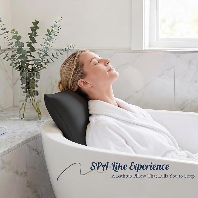 Luxury Bath Pillow for Bathtub, Soft & Comfortable Head Neck & Back Support - Image 6