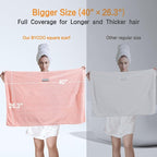2 Pack Large Microfiber Hair Towel Wrap - Image 2