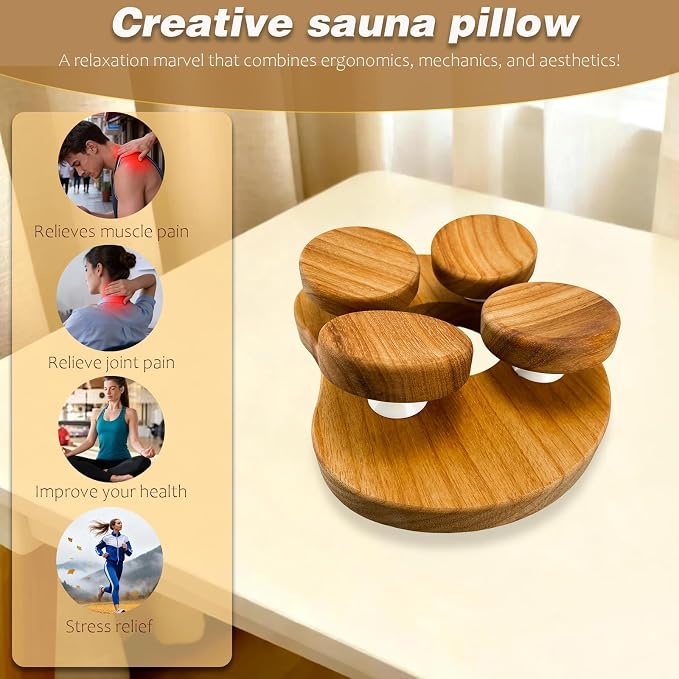 Benks Sauna Pillow, Sauna Accessories, Ergonomically Designed Sauna Headrest - Image 7