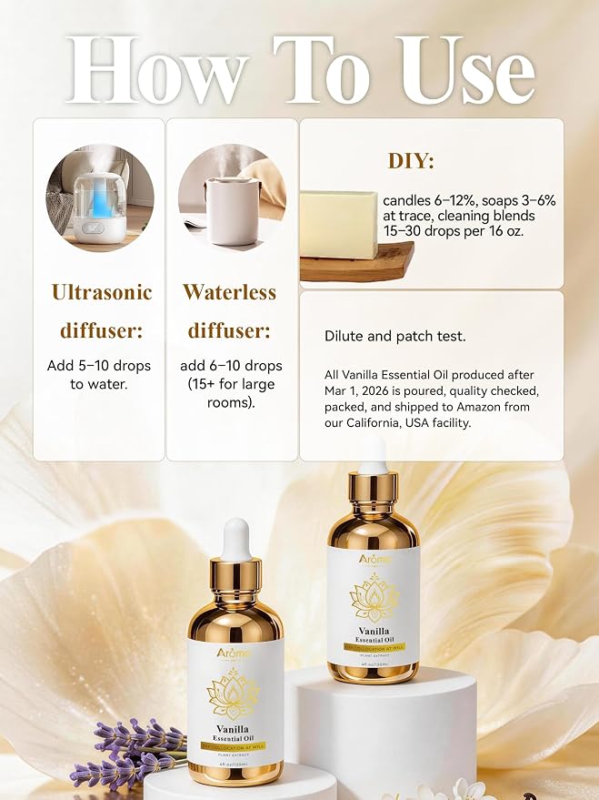 100% Pure Vanilla Essential Oil, 4 Fl Oz, Vanilla Oil - Image 6