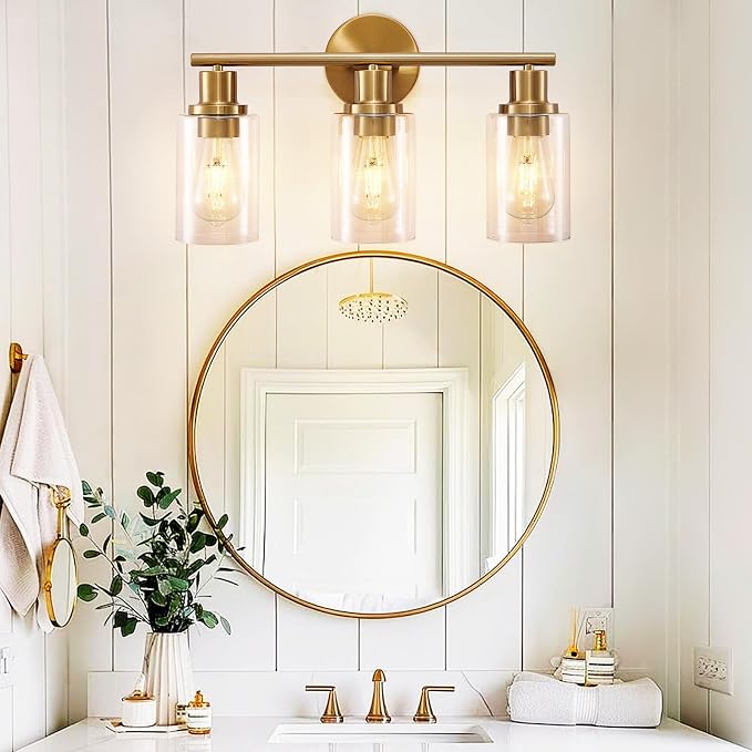 DLLT 3-Light Bathroom Light Fixtures: Gold Modern Vanity Wall Lights - Image 7