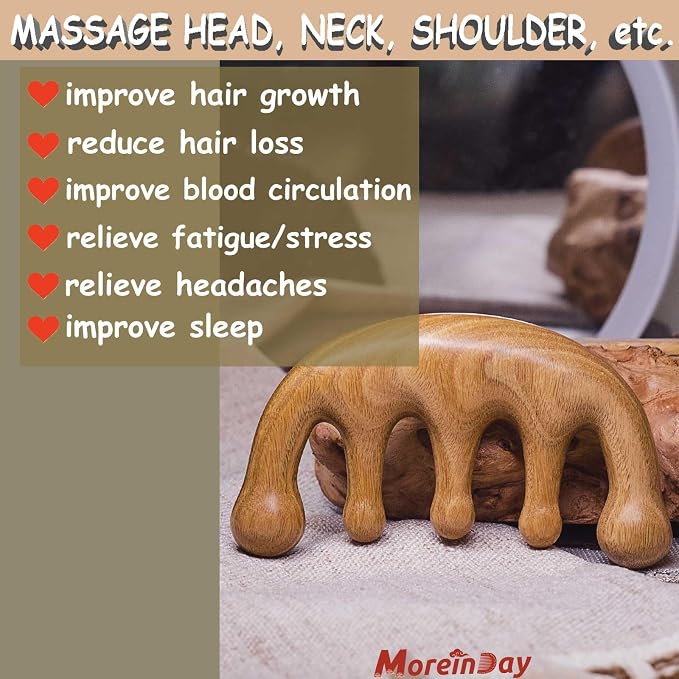 Wooden Massage Comb, Wooden Scalp Massager, Scalp Gua Sha - Image 6