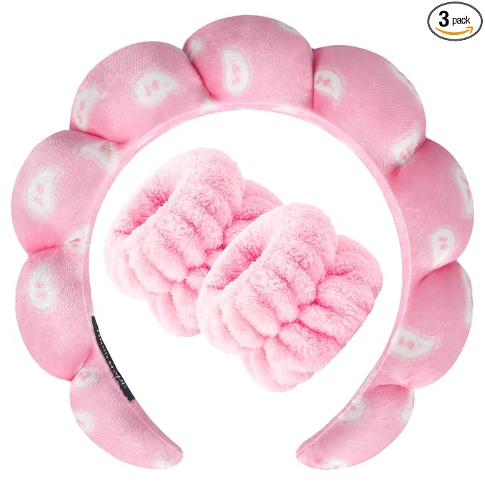 Zkptops Spa Headband for Washing Face Wristband Set Sponge Makeup Skincare by ZKPTOPS