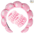 Zkptops Spa Headband for Washing Face Wristband Set Sponge Makeup Skincare by ZKPTOPS