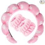 Zkptops Spa Headband for Washing Face Wristband Set Sponge Makeup Skincare by ZKPTOPS