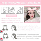 musejoy 2 Pcs Headband Bunny Ears Headband Cute Spa Headbands - Image 5