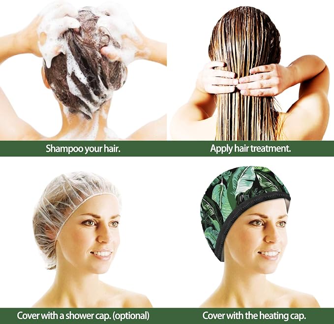 VICARKO Hair Steamer Thermal Heat Cap Deep Conditioning Natural Black Hair - Image 2